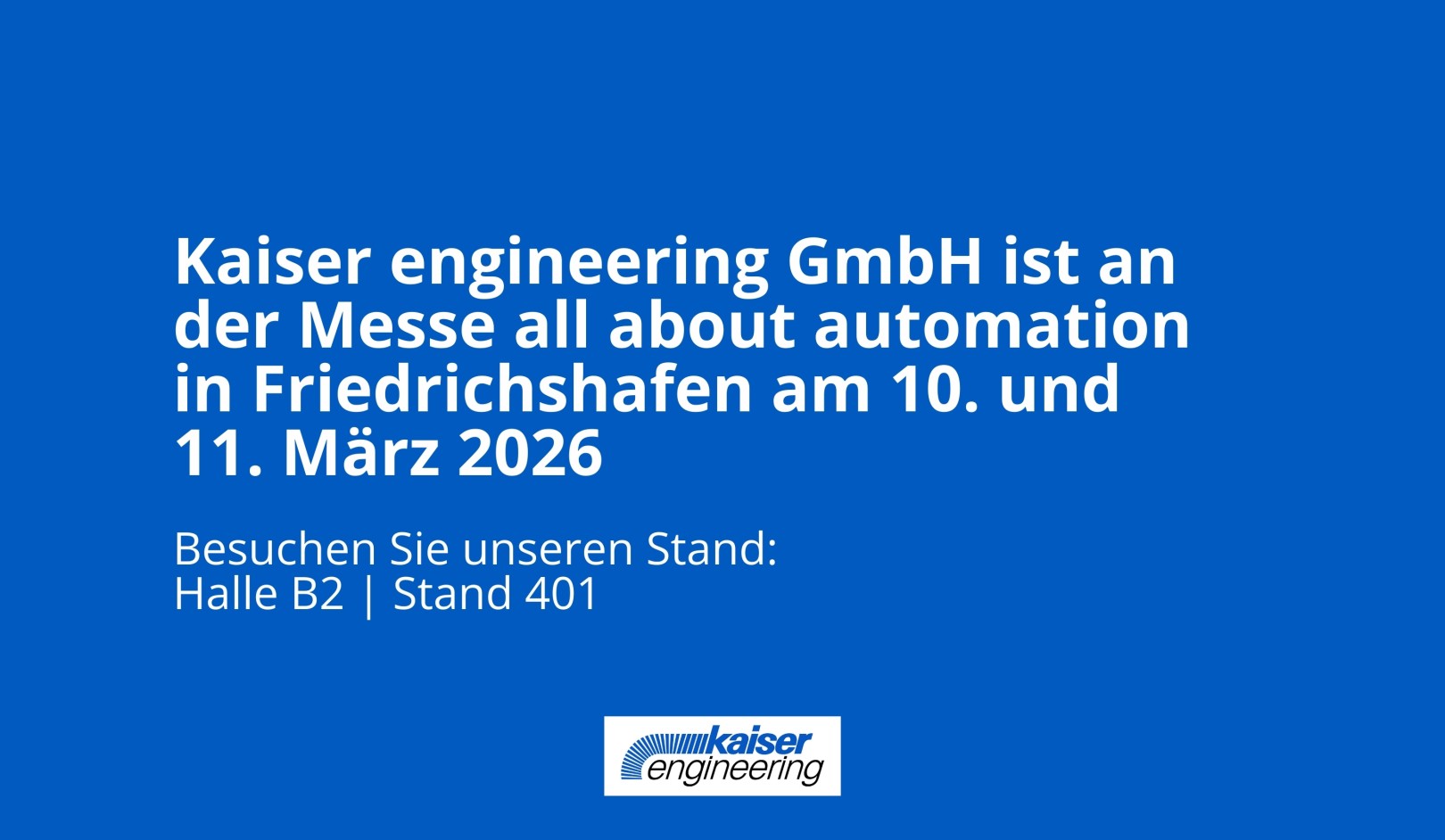 Kaiser engineering GmbH an der all about automation in Friedrichshafen